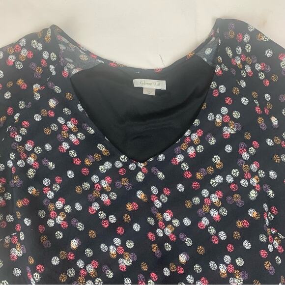 Garnet Hill women's size 14 polka dot Black White Dress Cuffed 3/4 Sleeves - Picture 6 of 12